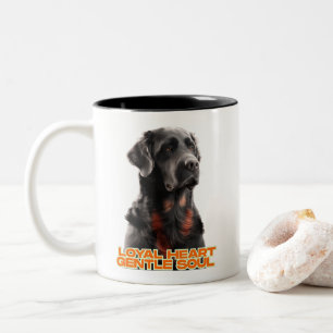 Eleganter Schwarzer Hund Portrait-Realistischer Ha Zweifarbige Tasse