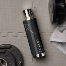 Eleganter Schwarzer Individuelle Name und Monogram