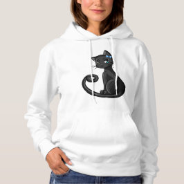 Eleganter schwarzer Katzen-Hoodie – Mystischer und Hoodie