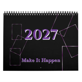 Eleganter schwarzer Lavendel-Geometrierahmen, indi Kalender
