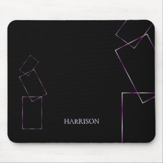 Eleganter schwarzer Lavendel-Geometrierahmen zur i Mousepad