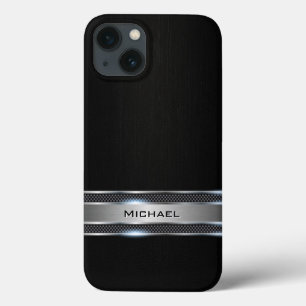 Eleganter schwarzer Leder-und Case-Mate iPhone Hülle