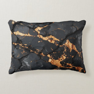 Eleganter schwarzer Marmor mit goldenen Adern Mode Dekokissen
