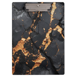 Eleganter schwarzer Marmor mit goldenen Adern Mode Klemmbrett