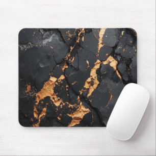 Eleganter schwarzer Marmor mit goldenen Adern Mode Mousepad