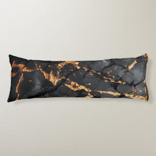 Eleganter schwarzer Marmor mit goldenen Adern Mode Seitenschläferkissen