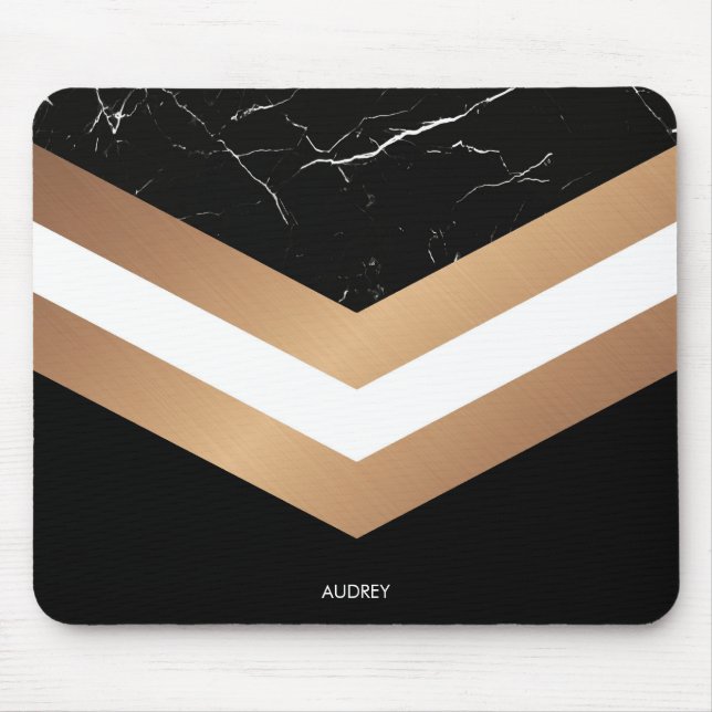 Eleganter schwarzer Marmor Mousepad (Vorne)