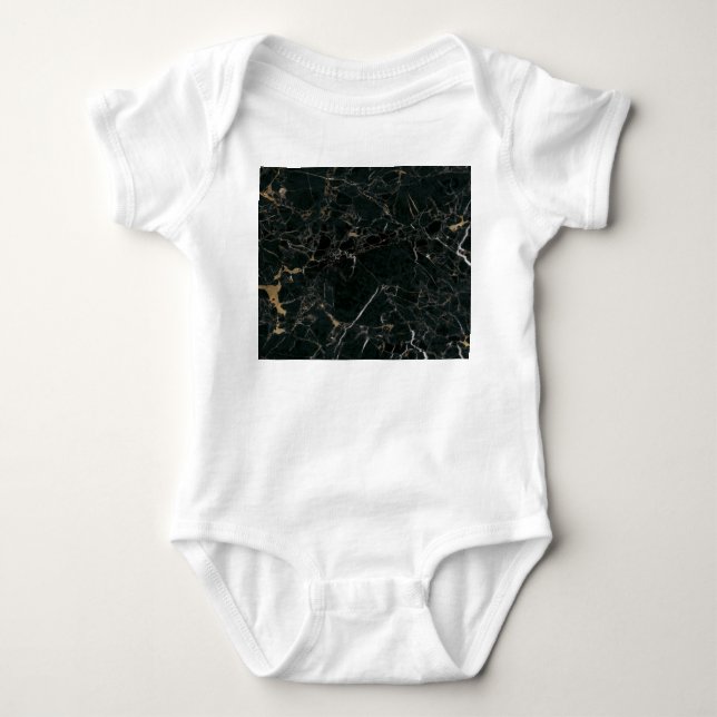 Eleganter schwarzer Marmor: Texturierter Hintergru Baby Strampler (Vorderseite)