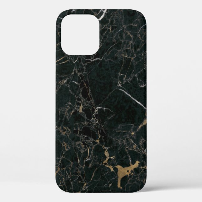 Eleganter schwarzer Marmor: Texturierter Hintergru Case-Mate iPhone Hülle (Rückseite)