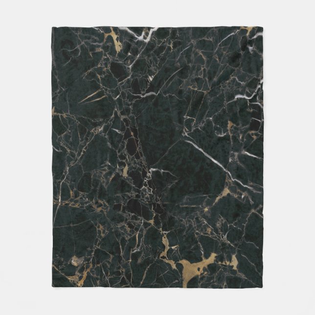 Eleganter schwarzer Marmor: Texturierter Hintergru Fleecedecke (Vorderseite)