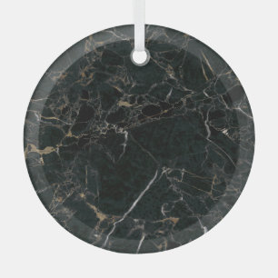 Eleganter schwarzer Marmor: Texturierter Hintergru Ornament Aus Glas
