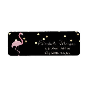 Eleganter schwarzer, rosa Flamingo Fux Goldfolie K