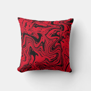 Eleganter Schwarzer Roter Marmor Kissen