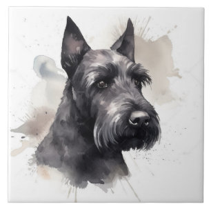 Eleganter schwarzer Scottish Terrier Hund Fliese