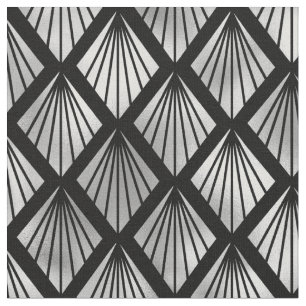Eleganter schwarzer Silber-Ventilator-Diamant-Art  Stoff