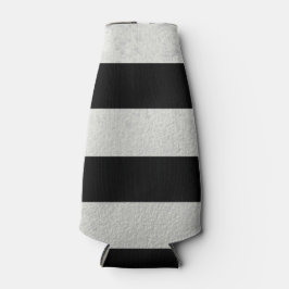 Eleganter Schwarzer Streifen Silberfolie bedruckt Flaschenkühler