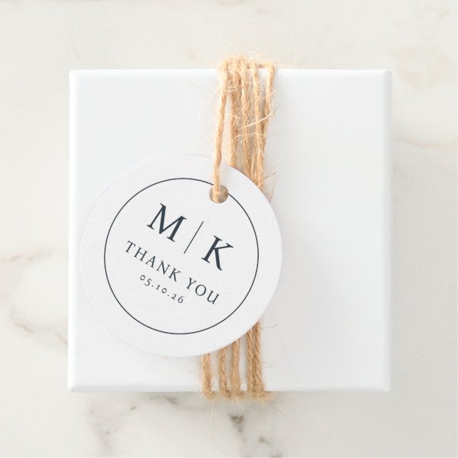 Eleganter schwarzer typografischer Kreis Geschenkanhänger (Beispiel)
