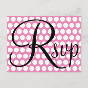 Eleganter schwarzer UAWG Pink und weißer Polka Dot Einladungspostkarte