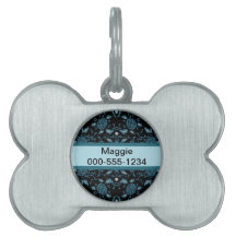 Eleganter schwarzer und Aquamariner Damast