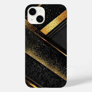 Eleganter schwarzer und goldener abstrakter Hinter Case-Mate iPhone 14 Hülle