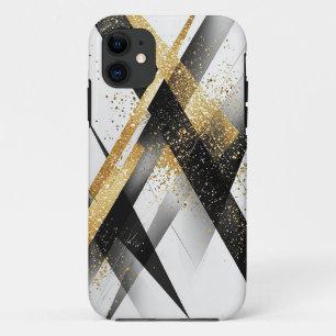 Eleganter schwarzer und goldener abstrakter Hinter Case-Mate iPhone Hülle