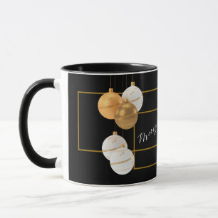 Eleganter schwarzer und goldener personalisierter tasse