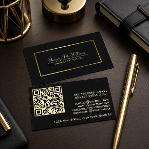 Eleganter schwarzer und goldener professioneller Q Visitenkarte