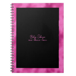 Eleganter Schwarzer und Imitat Hot Pink Foil Notizblock