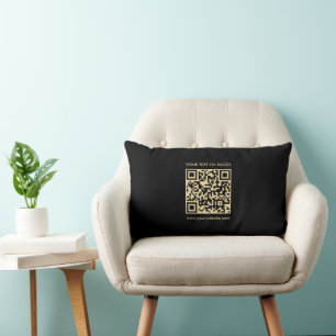 Eleganter schwarzer und moderner Template QR Code Lendenkissen