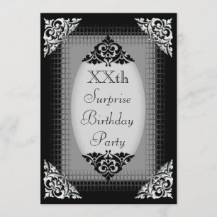 Eleganter schwarzer und silberner einladung