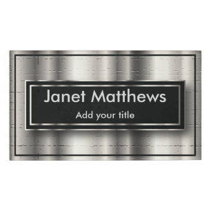 Eleganter schwarzer und silberner namenschild