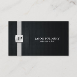 Eleganter schwarzer und silberner Rechtsanwalt am Visitenkarte