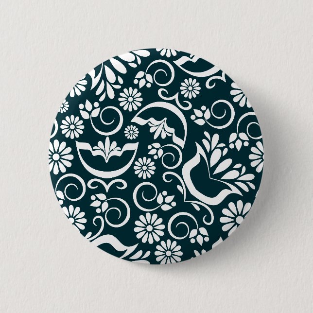 Eleganter schwarzer und weißer Knopf Button (Vorderseite)