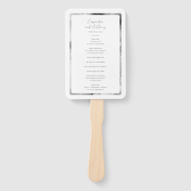 Eleganter schwarzer und weißer Marmor Fächer (Vorderseite)