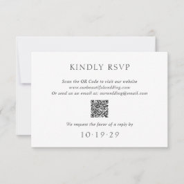 Eleganter schwarzer und weißer QR-Code Moderne Hoc RSVP Karte