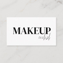 Eleganter schwarzer & weißer QR-Code-Makeup-Artist Visitenkarte