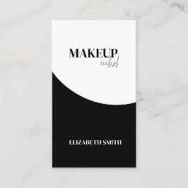 Eleganter schwarzer & weißer QR-Code-Makeup-Artist Visitenkarte