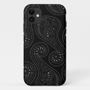 Eleganter schwarzer Wirbel iPhone 11 Hülle