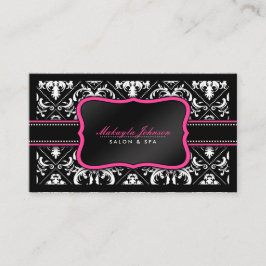 Eleganter Schwarzweiss-Damast-Salon und Visitenkarte