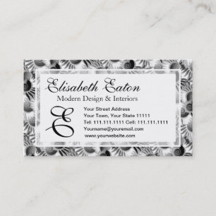 Eleganter Schwarzweiss-Kunst-Dekozwanziger jahre Visitenkarte