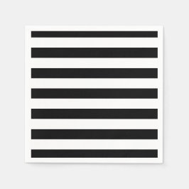 Eleganter Schwarzweiß-Streifen Serviette