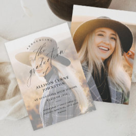 Eleganter Script 2 Foto Abschluss Ankündigung