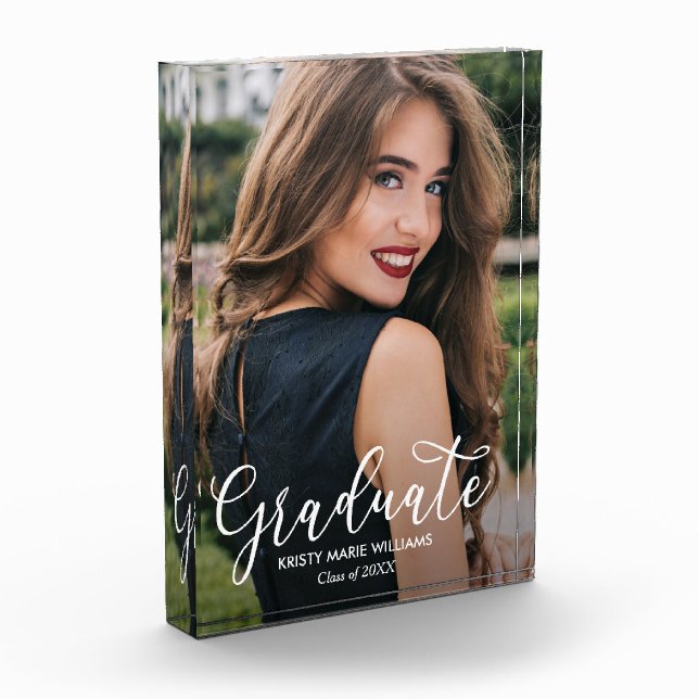 Eleganter Script-Abschluss Moderne Fotoblock (Links)