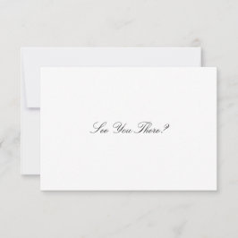 Eleganter Script Black & White QR Code Hochzeit RSVP Karte