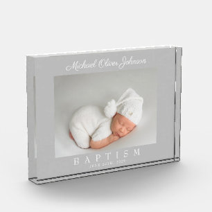 Eleganter Script-Foto-Taufen-Foto Fotoblock