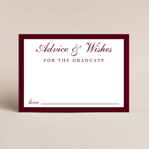 Eleganter Script Grad Ratgeber Burgundy Abschluss Begleitkarte