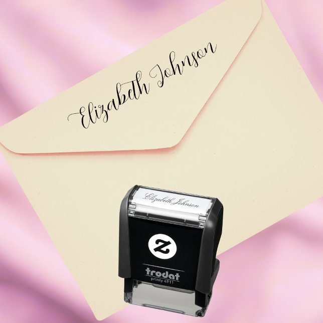 Eleganter Script-Individuelle Name Permastempel (Elegant Script Custom Name Self-inking Stamp)