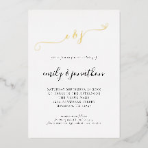 Eleganter Script Initials QR Code Hochzeit Real