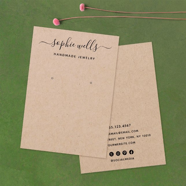 Eleganter Script Kraft Earring Display Holder (Von Creator hochgeladen)