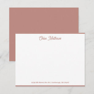 Eleganter Script Lmon Pink Stationery Border Mitteilungskarte